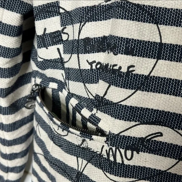 Striped Women's Blazer with Artistic Accents - Picture 7 of 13